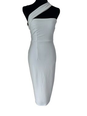 Lulu's White One-Shoulder Midi Dress